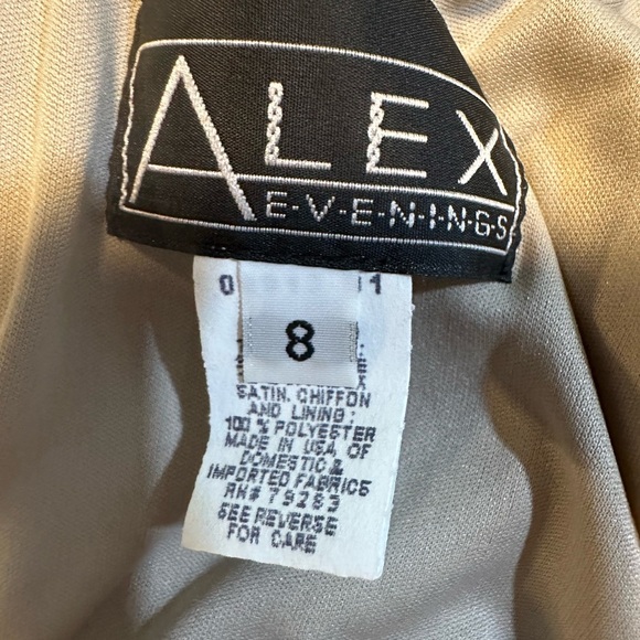 Alex Evenings 90s Vintage Style Maxi Gown Taupe Size 8 - Picture 7 of 9